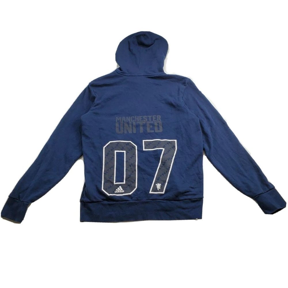Adidas Manchester United #07 Sweatshirt Hoodie Mens L Soccer Navy Blue